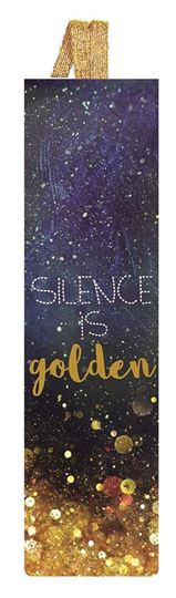 Bild von libri_x Lesezeichen mit Band Silence is golden, VE-12