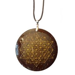 Bild von Halskette Stern Tetraeder Coconut gold lackiert 5cm