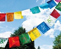 Image de Tibetische Gebetsfahnen Om Mani Padme Hum, 80 cm lang