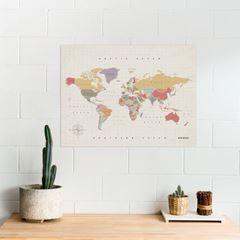 Picture of Woody Map - Watercolor - XL - Tropical