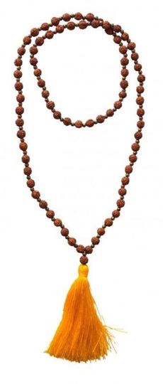 Bild von Mala Rudraksha mit Messingperlen 54cm - 82 Perlen
