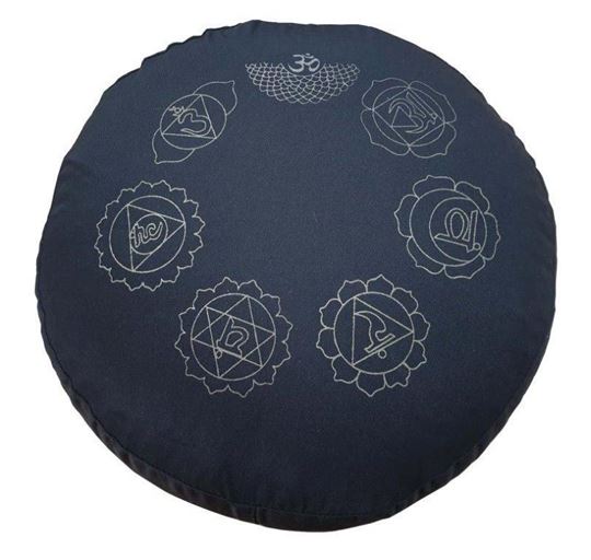 Bild von Meditationskissen mit Inlet 7 Chakren Baumwolle(80%), Polyester(20%) schwarz 35x