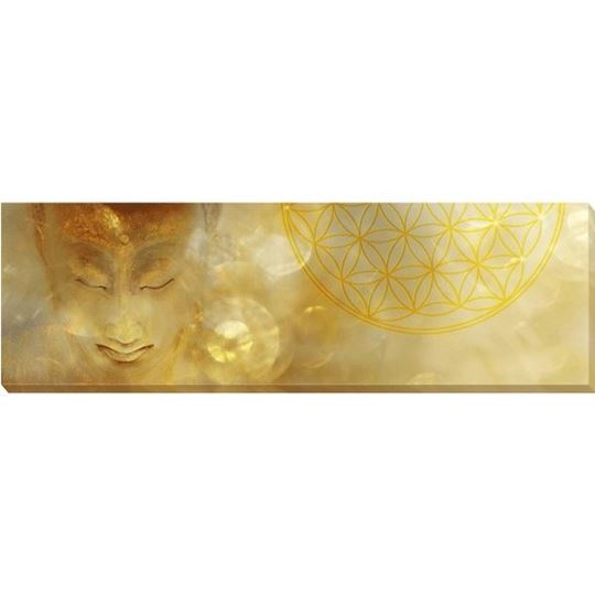 Bild von Leinwandbild Golden Buddha Harmony, 97 × 30 cm