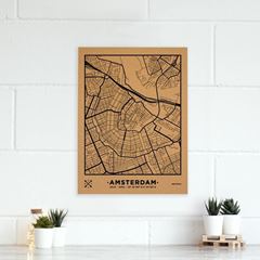 Picture of Woody Map Ciudades - Amsterdam - L- Black