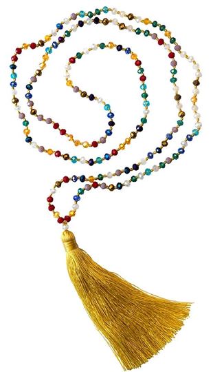 Bild von Mala multicolour natur mit 108 Glasperlen 52cm