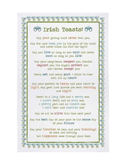Bild von Irish Toasts Cotton Tea Towel - Ulster Weavers