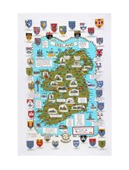 Bild von Map & Crests Cotton Tea Towel - Ulster Weavers