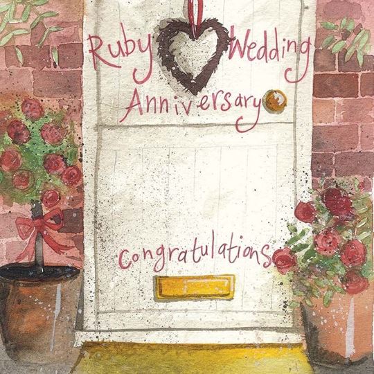 Bild von RUBY DOOR WEDDING ANNIVERSARY CARD