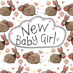 Bild von RABBIT BABY NEW BABY GIRL CARD