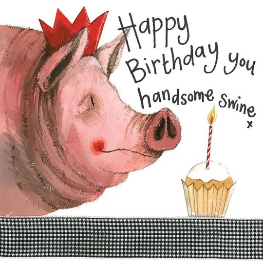 Bild von HANDSOME SWINE BIRTHDAY CARD