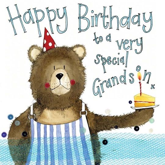 Bild von GRANDSON BEAR BIRTHDAY CARD