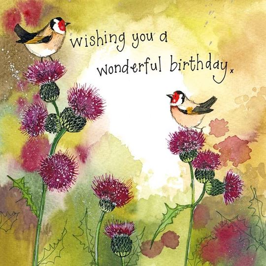 Bild von GOLDFINCHES & THISTLE BIRTHDAY CARD