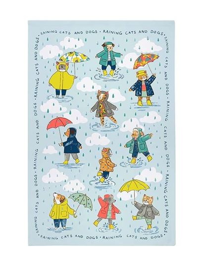 Bild von Raining Cats & Dogs Cotton Tea Towel - Ulster Weavers