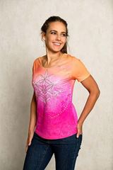 Picture of Shirt Kurzarm Happy Lotus ind mango/pink von The Spirit of OM