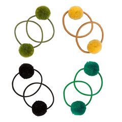 Bild von Hair Elastics Pompom Olive (8/card) 4 colours, VE-10