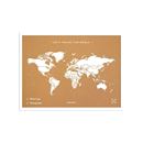 Bild von Miss Wood Cork Map - World - M Natural white