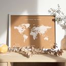 Bild von Miss Wood Cork Map - World - M Natural white