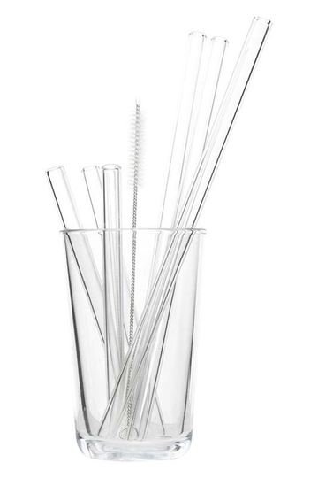 Bild von Cocktail Strohhalm 6er Set Glas farblos