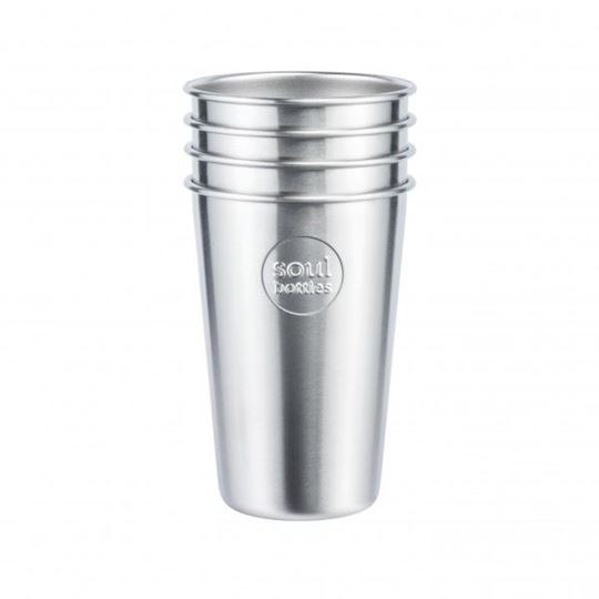 Bild von soulcup steel PLAIN Edelstahlbecher 0.4 l - 4er Pack