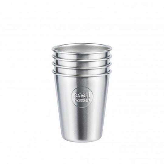 Bild von soulcup steel PLAIN Edelstahl-Becher 0.3 l - 4er Pack