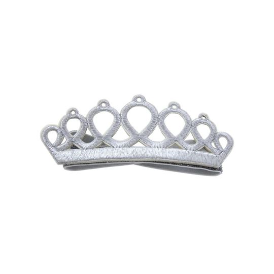 Bild von Hairband Embroidered Crown Silver, VE-10