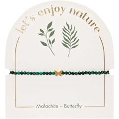 Bild von Malachit Armband mit vergoldetem Schmetterling