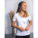 Bild von Shirt Silbergarn Kurzarm V-Neck in weiss von The Spirit of OM