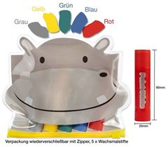 Bild von Supersoft Malstifte, 5er Set, Hippo