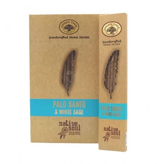 Bild von Green Tree Native Soul Smudge Incense Palo Santo & White Sage 15gr. (8 Sticks)