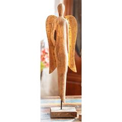 Bild von Engelskulptur gross aus Mangoholz, H ca. 59 cm