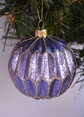 Bild von Nordische Weihnachtskugel aus Glas, Violett, VE-12