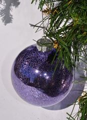 Bild von Nordische Weihnachtskugel aus Glas, Violett, VE-12