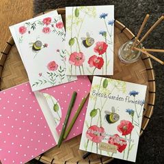 Bild von BEES AND GARDEN FLOWERS BOXED NOTECARDS