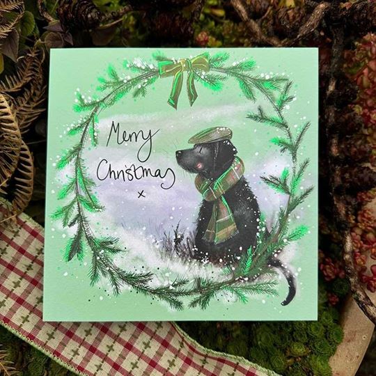 Bild von CHRISTMAS BLACK LAB CHRISTMAS CARD