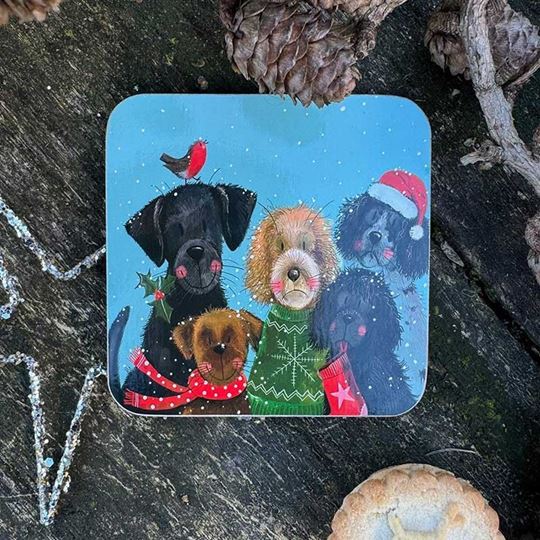 Bild von FESTIVE DOGS CHRISTMAS COASTER