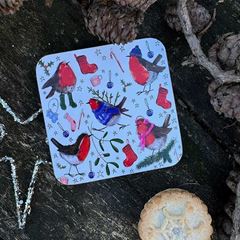 Bild von FESTIVE ROBINS CHRISTMAS COASTER