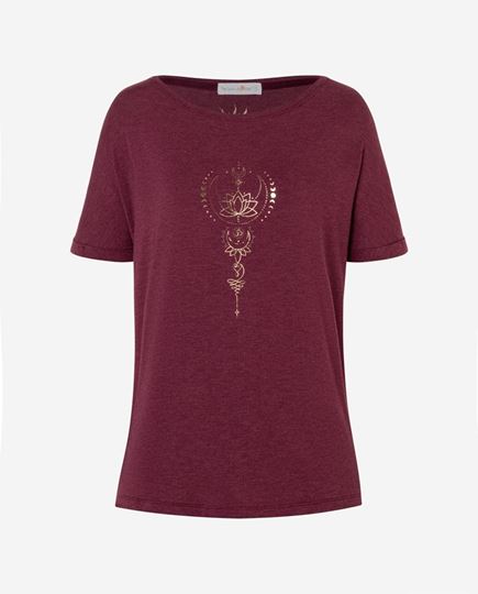 Bild von Shirt Eka Padma in violett-rot melange gold von The Spirit of OM