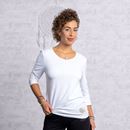 Bild von Shirt Silbergarn 3/4-Arm Rundhals in weiss von The Spirit of OM