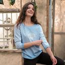 Bild von Shirt Peaceful Lotus mit Spitze in sky-blue von The Spirit of OM