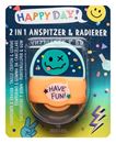 Bild von Happy Day 2 in 1 Anspitzer & Radierer, VE-24