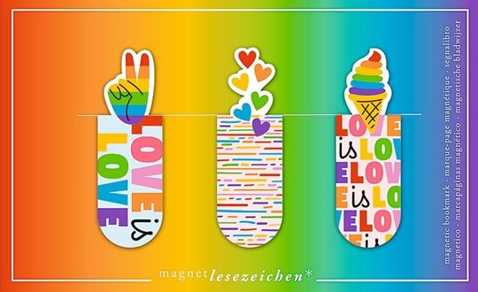 Bild von Magnetlesezeichen Rainbow Love, VE-6