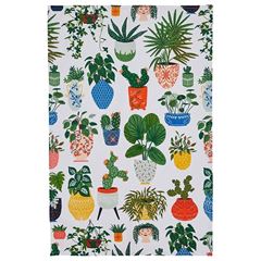 Bild von Pot Plants Cotton Tea Towel - Ulster Weavers