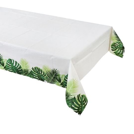 Bild von TROPICAL FIESTA PALM PAPER TABLE COVER, 180CM X 120CM