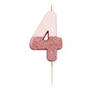 Bild von WE HEART BIRTHDAYS GLITTER NUMBER CANDLE 4, ROSE GOLD