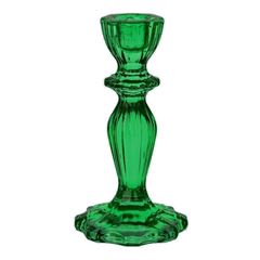 Bild von BOHO DARK GREEN GLASS CANDLE HOLDER