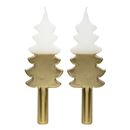 Bild von CANDLE SHOP, TREE SHAPED CANDLE, WHITE & GOLD, 20CM, 2PK