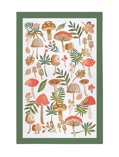 Bild von Mushrooms Cotton Tea Towel - Ulster Weavers