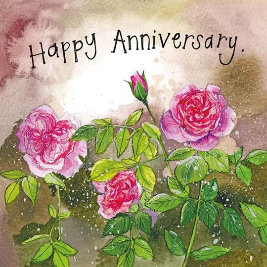 Bild von PINK ROSES ANNIVERSARY CARD