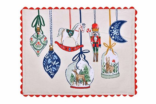 Bild von Christmas Ornaments Cotton Placemat 2 Pack - Ulster Weavers