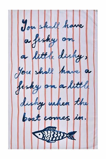 Bild von Catch of the Day Stripe Tea Towel - Ulster Weavers